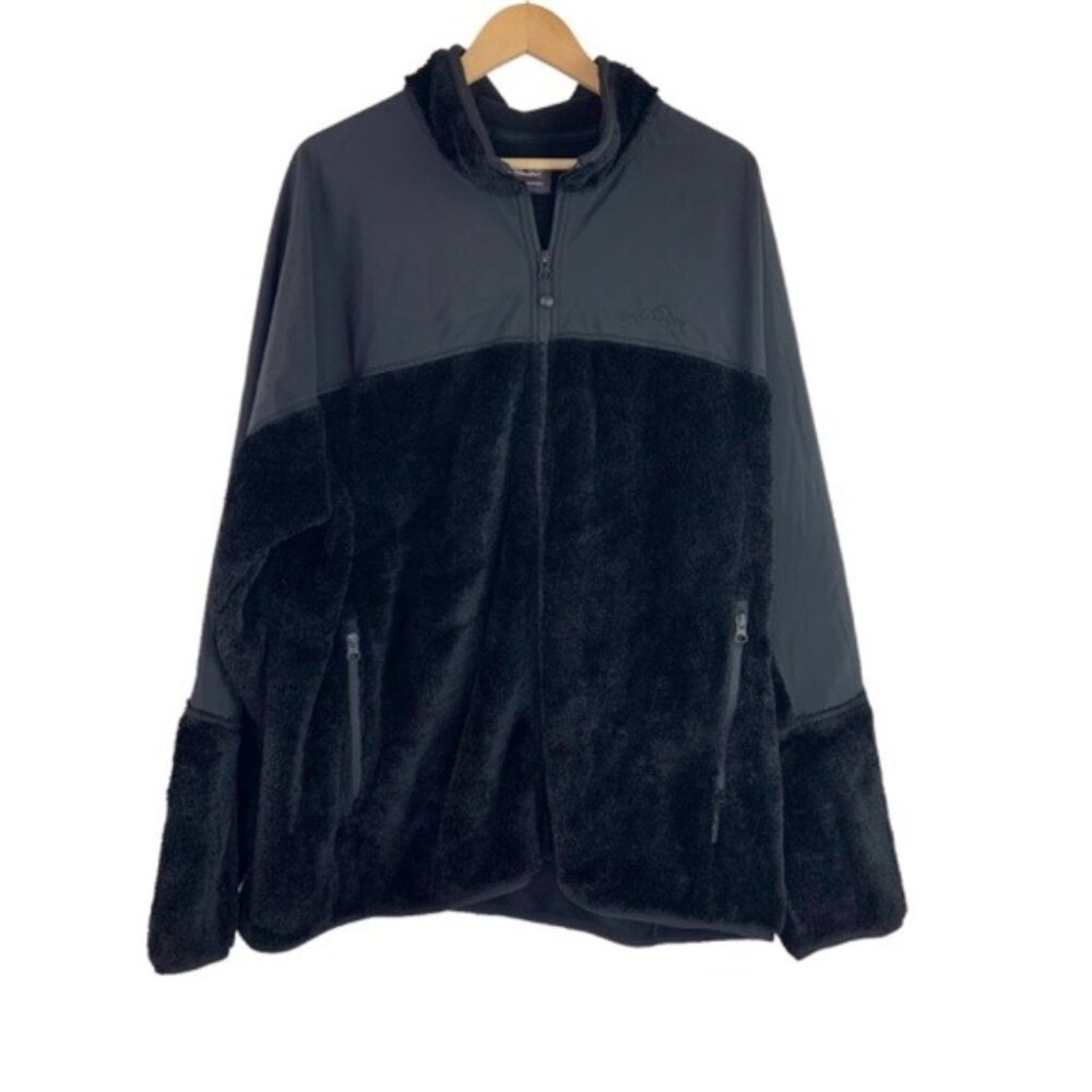 Eddie Bauer Black Full Zip Polartec Fleece Shell Jacket